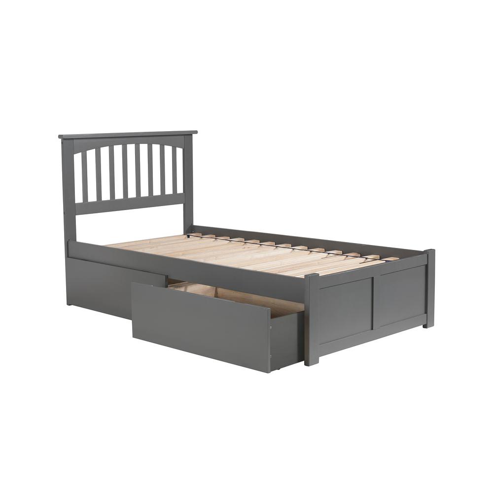 Atlantic Furniture Mission Twin Platform Bed with Flat Panel Foot Board ...