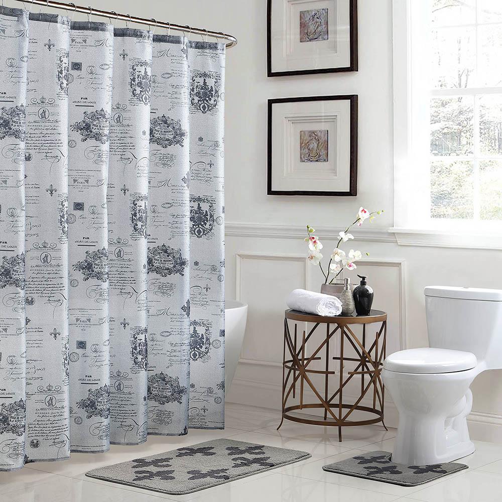 Bath Fusion Fleur De Lis 18 In X 30 Rug And 72