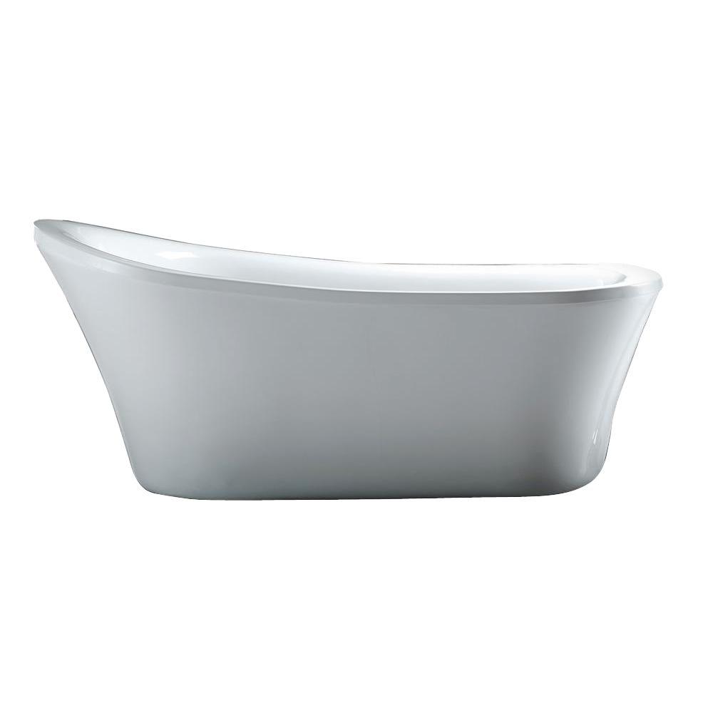 Schon Aiden 5.8 ft. Reversible Drain Bathtub in White ...