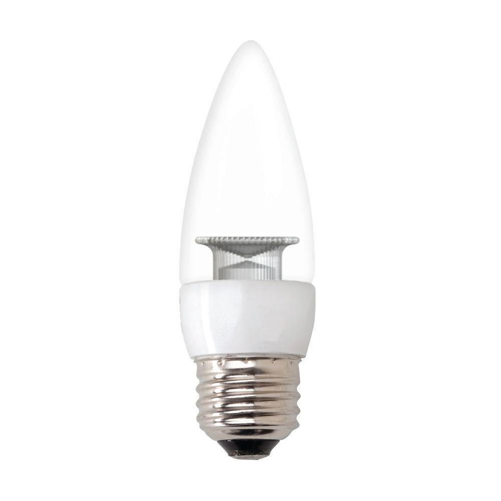 GE 60W Equivalent Daylight B11 Blunt Tip Clear Medium Base LED Light