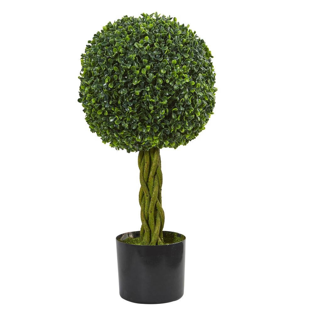 Nearly Natural 2 ft. UV Resistant Indoor/Outdoor Boxwood Ball with ...