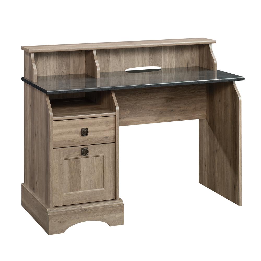 Sauder 46 96 In Salt Oak Rectangular 2 Drawer Computer Desk With