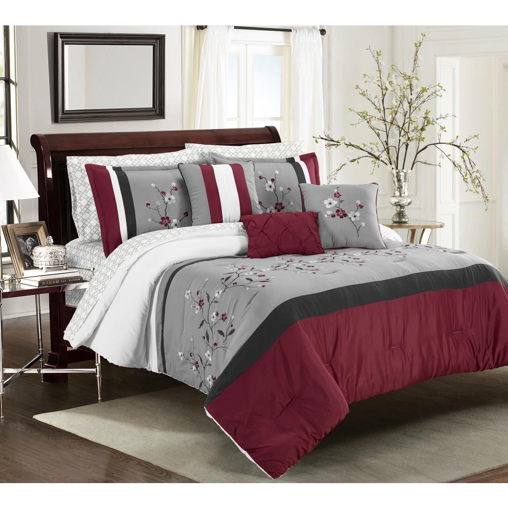 Morgan Home Mhf 10 Piece Red King Comforter Set M592232 The Home