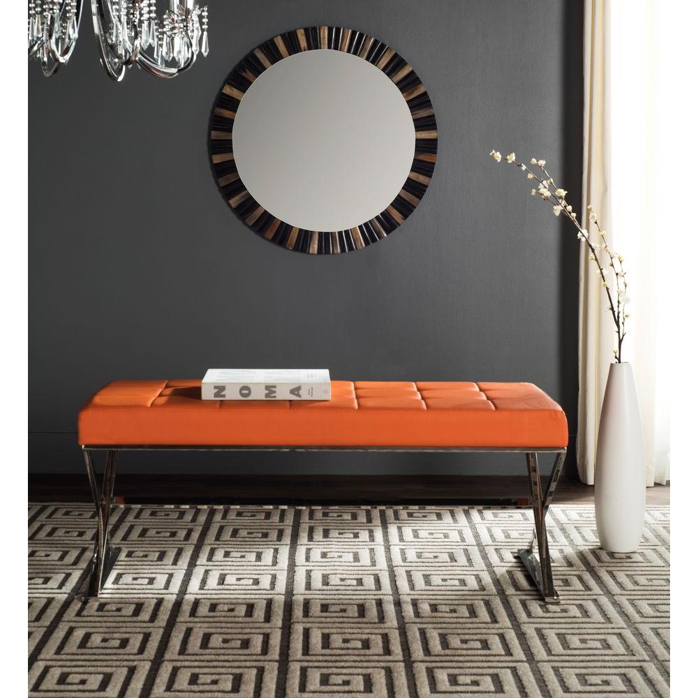 Safavieh Micha Orange Bench Fox2023c The Home Depot