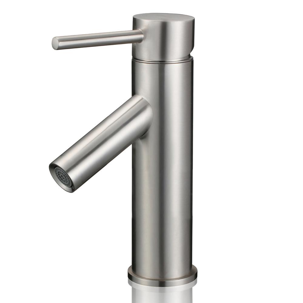 UPC 868590000127 ISPRING Single Handle Single Hole Bathroom Faucet in Brushed Nickel Finish
