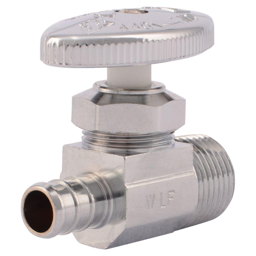 sharkbite shut valves lines supply barb pex plated valve chrome brass straight turn stop multi male