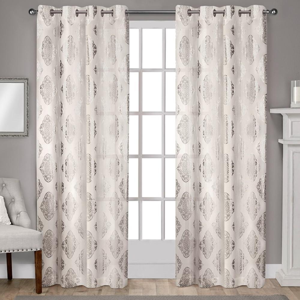 Augustus 54 In W X 108 In L Cotton Grommet Top Curtain Panel In