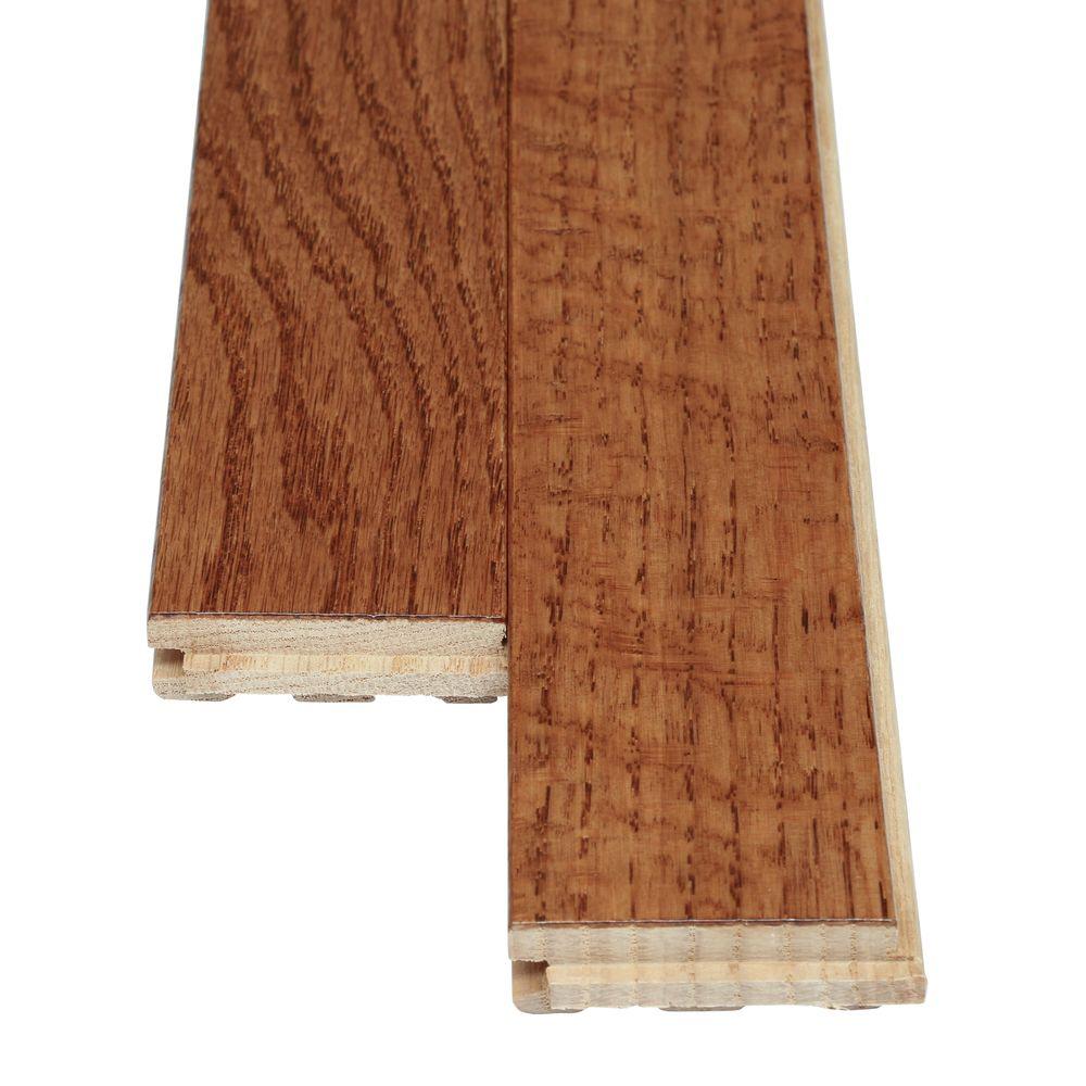 Bruce Laurel Gunstock Oak 3 4 In Thick X 2 1 4 In Wide X Varying Length Solid Hardwood Flooring 20 Sq Ft Case Cb924 The Home Depot