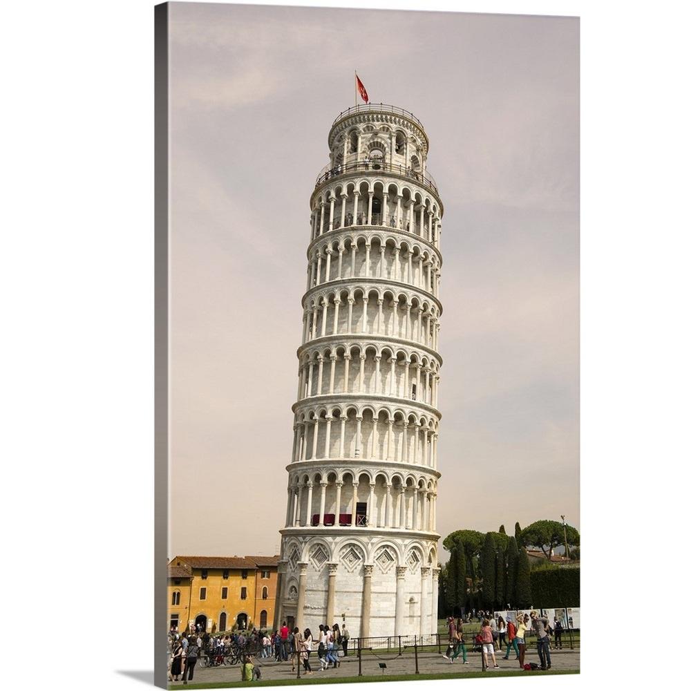 Leaning Tower Of Pisa Italy Europe By Circle Capture Canvas Wall Art