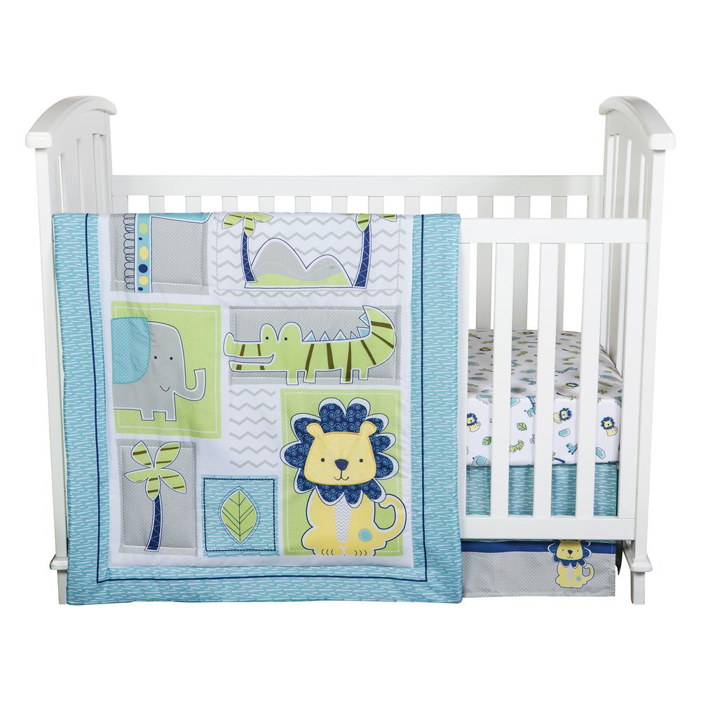 Trend Lab Jungle Roar 4 Piece Multicolored Solid Polyester Crib