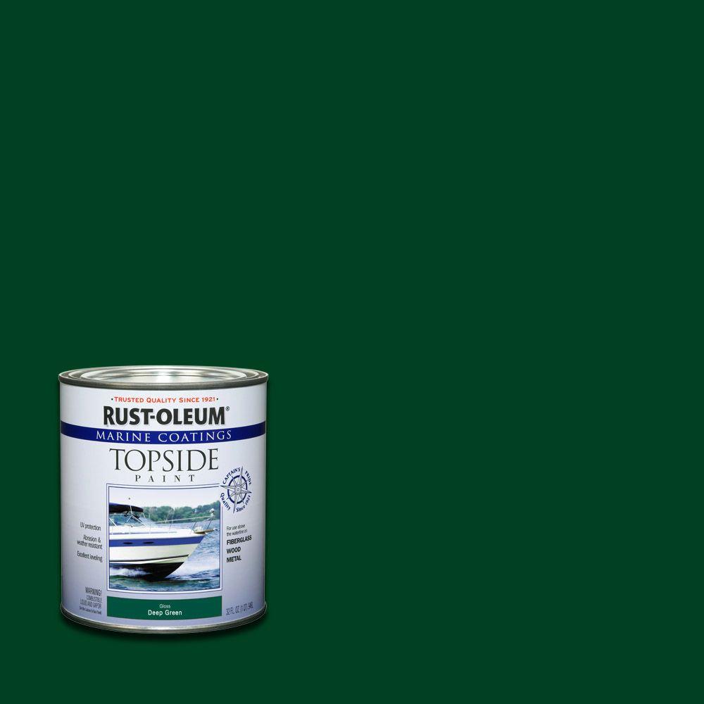 RustOleum Marine 1 qt. Gloss Deep Green Topside Paint207007 The Home Depot