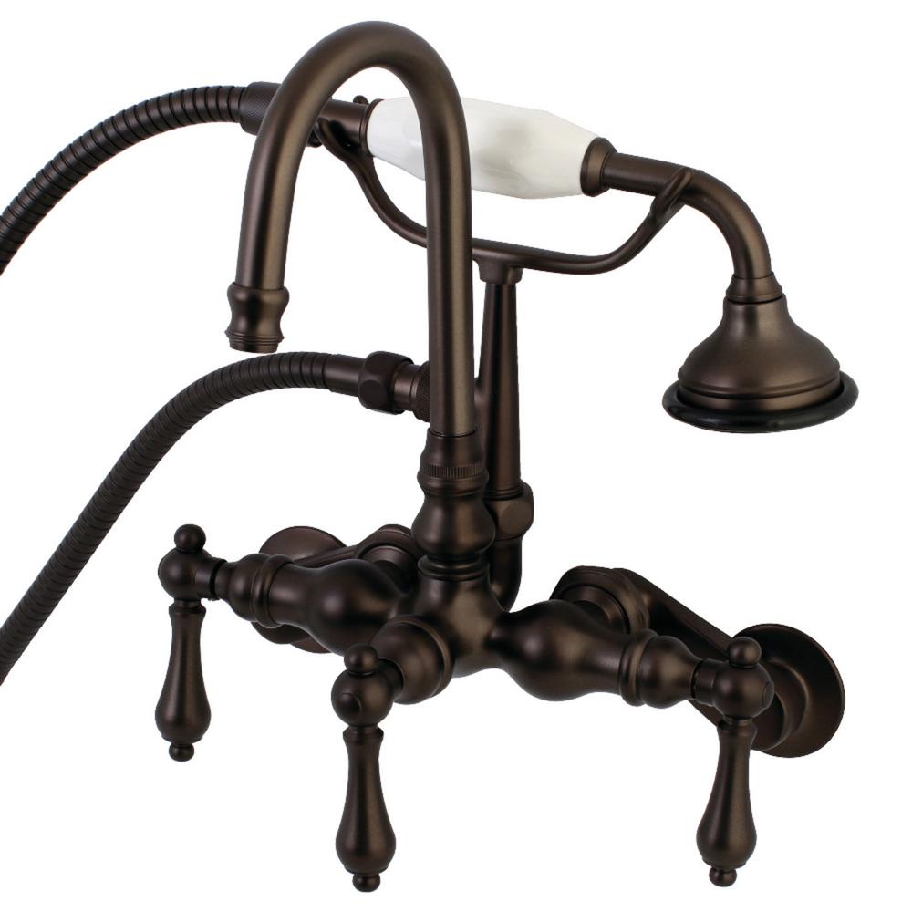 Kingston Brass Vintage Adjustable Center 3Handle Claw Foot Tub Faucet