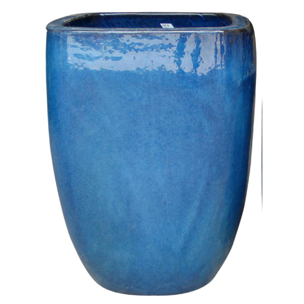 Trendspot 16 in Dia Thorn Blue  Ceramic  Quadrato Pot  