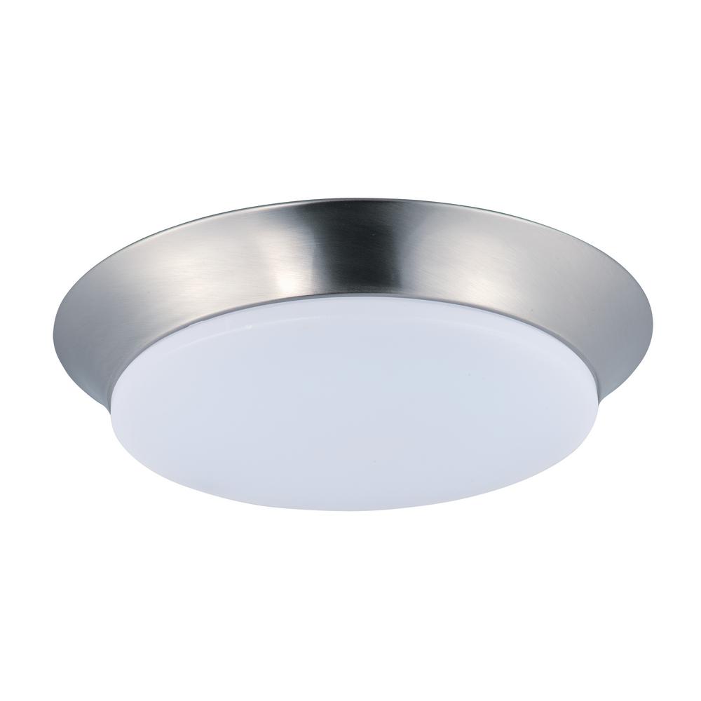 Led Flush Mount Lights Lighting The Home Depot Profile Ee Led 1 Light Satin Nickel Flushmount