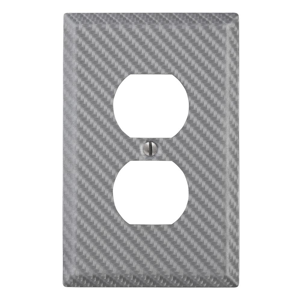 Amerelle Carbon Fiber 1 Duplex Wall Plate Silver