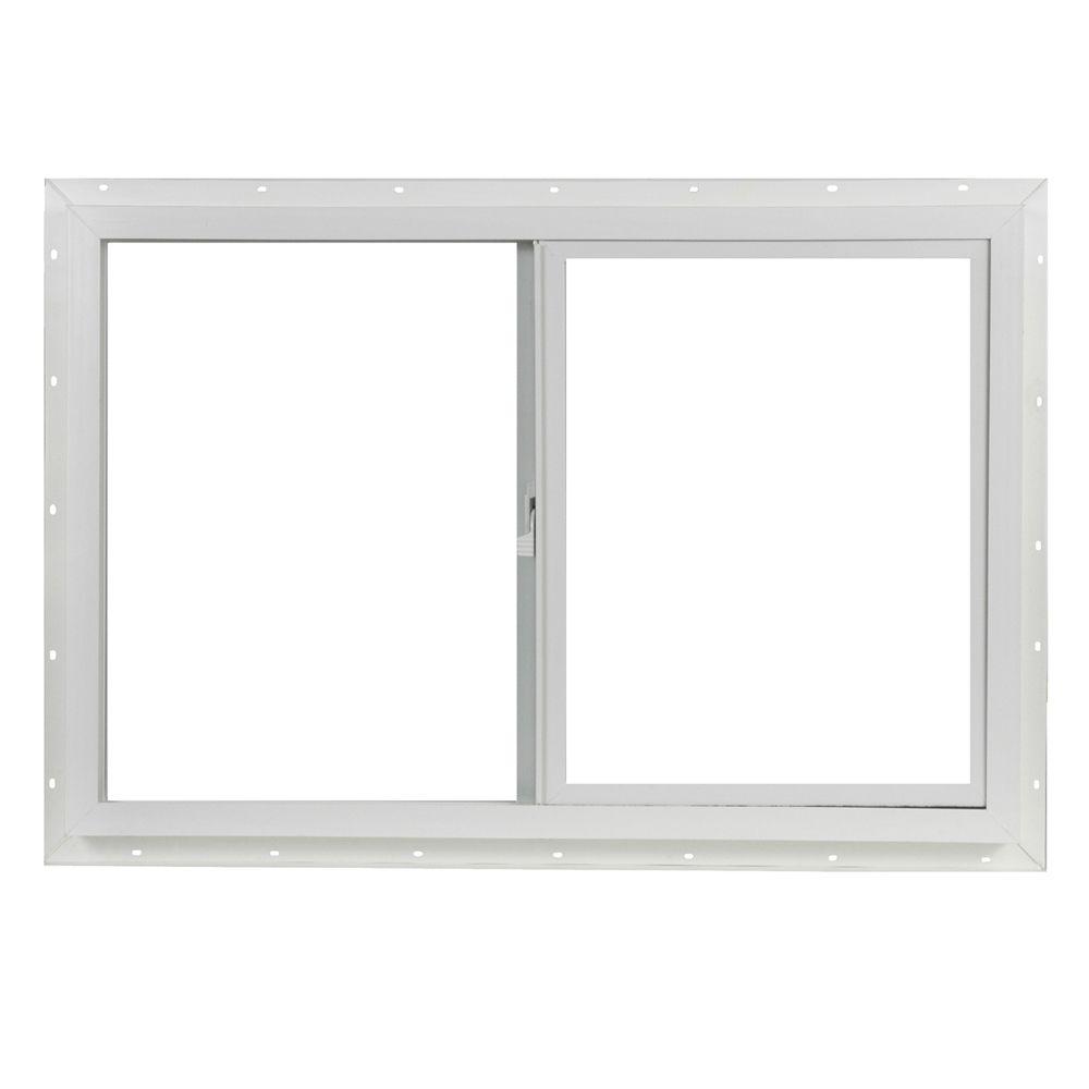 Tafco Windows 35 5 In X 23 5 In Utility Left Hand Single Slider Vinyl Window Single Glass And Screen White Vus3624op The Home Depot