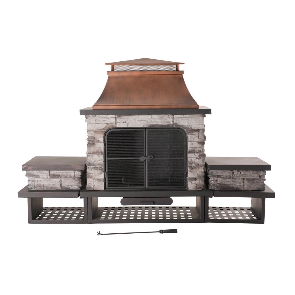 Sunjoy Bel Aire 51 97 In Wood Burning Outdoor Fireplace 110504009