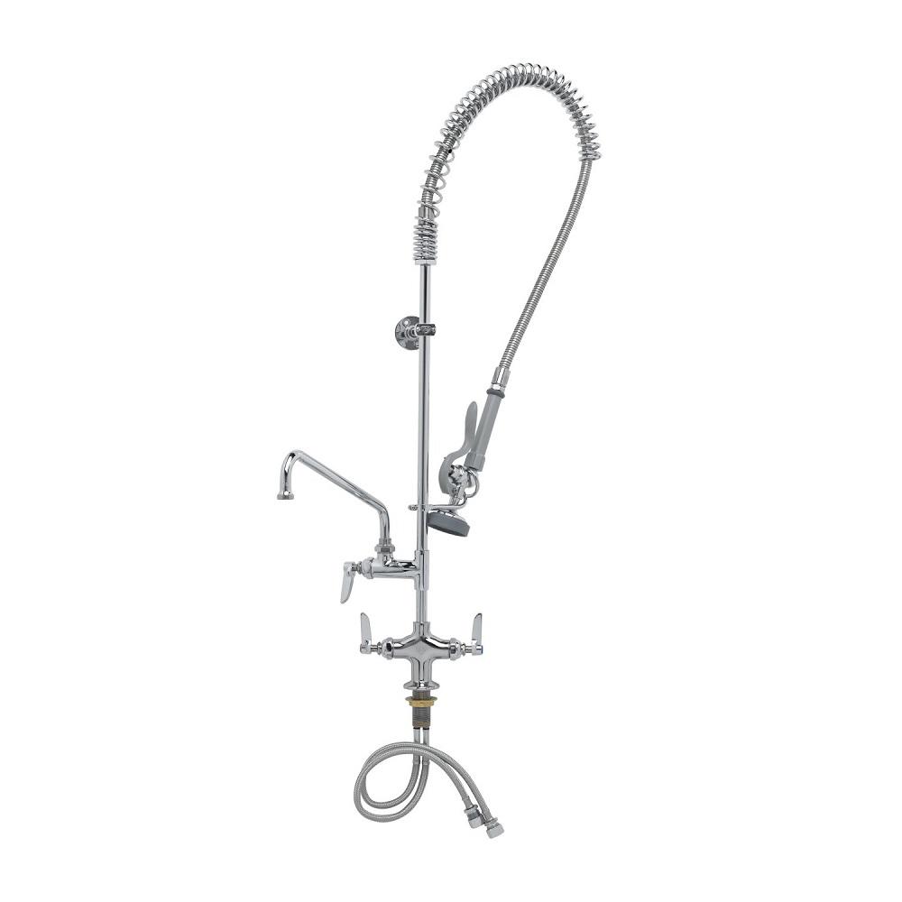 T S Brass 2 Handle Pull Down Sprayer Kitchen Faucet In Polished