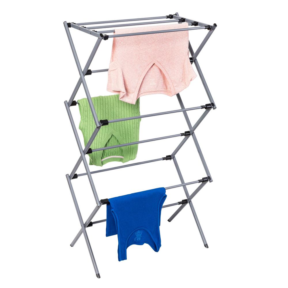 Honey-Can-Do 14.5 in. x 45.5 Grey Silver Expandable KD Drying Rack-DRY ...