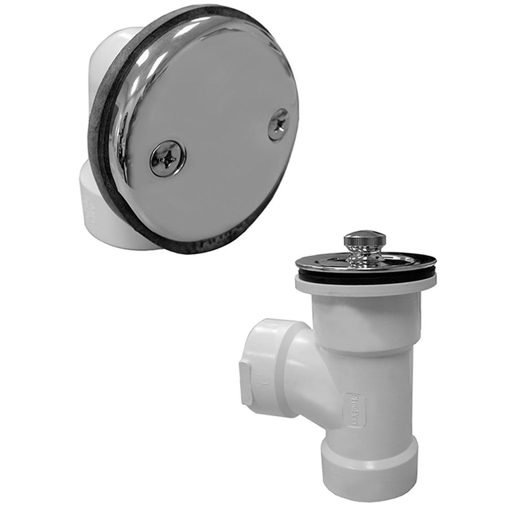 convert two hole tub overflow drain to one hole