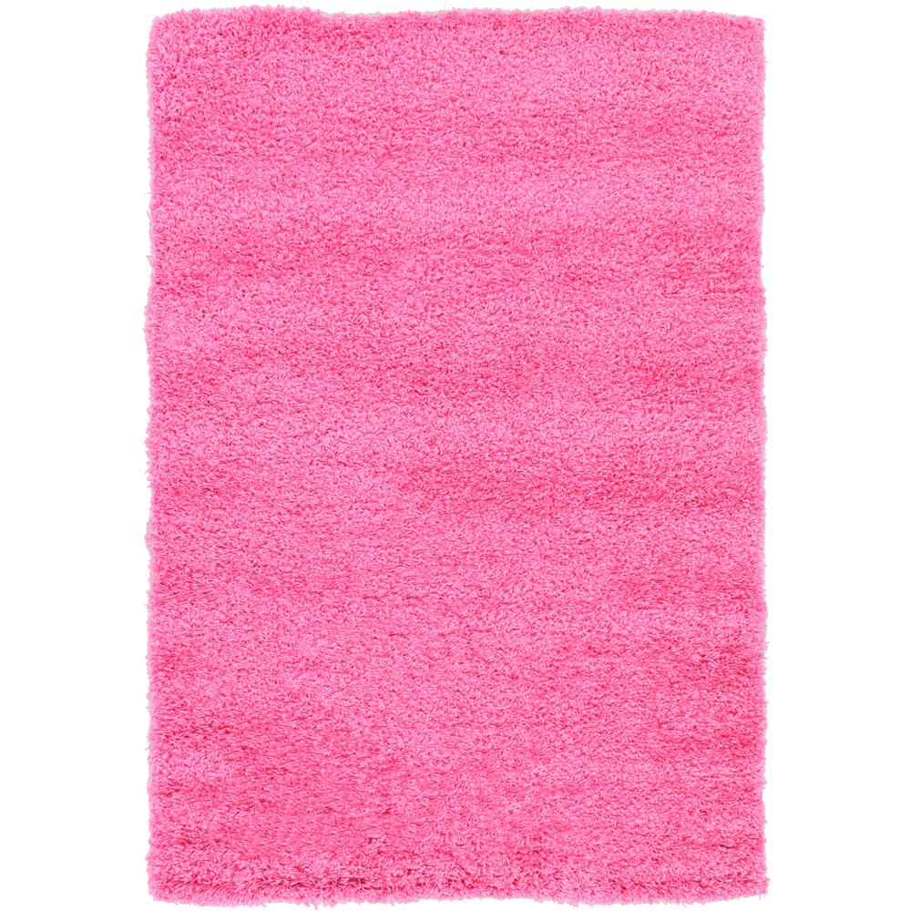 Unique Loom Solid Shag Taffy Pink 4 Ft X 6 Ft Area Rug 3127927 The Home Depot
