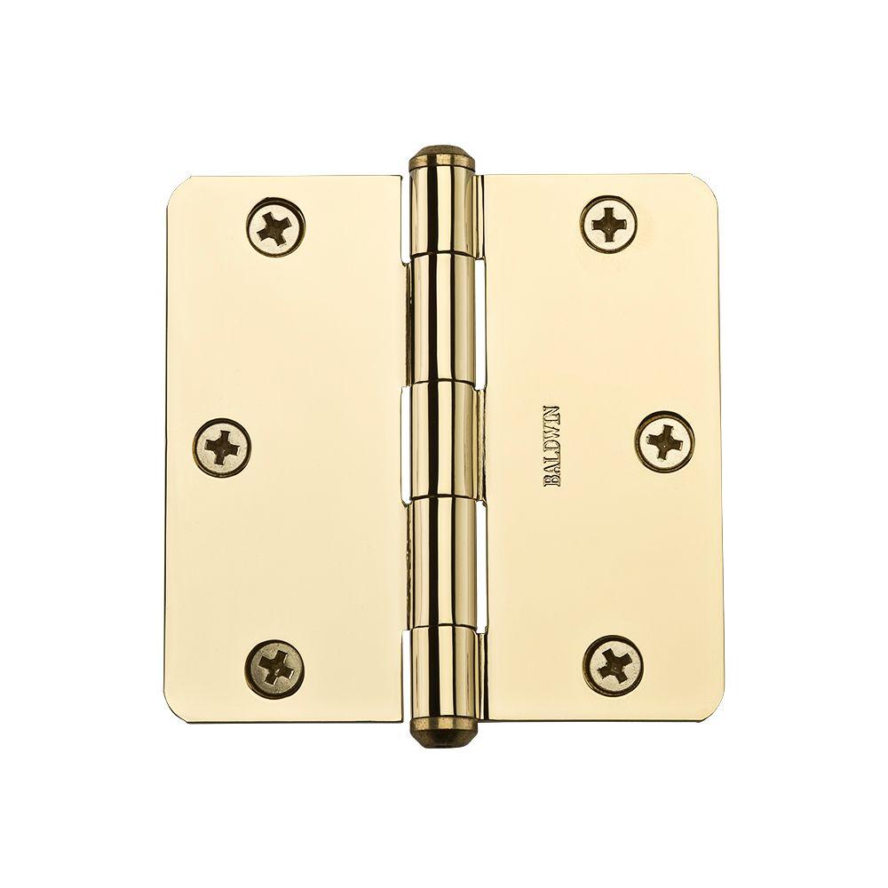 Baldwin 3 5 In Polished Brass Radius Hinge 9br7023 004 The Home