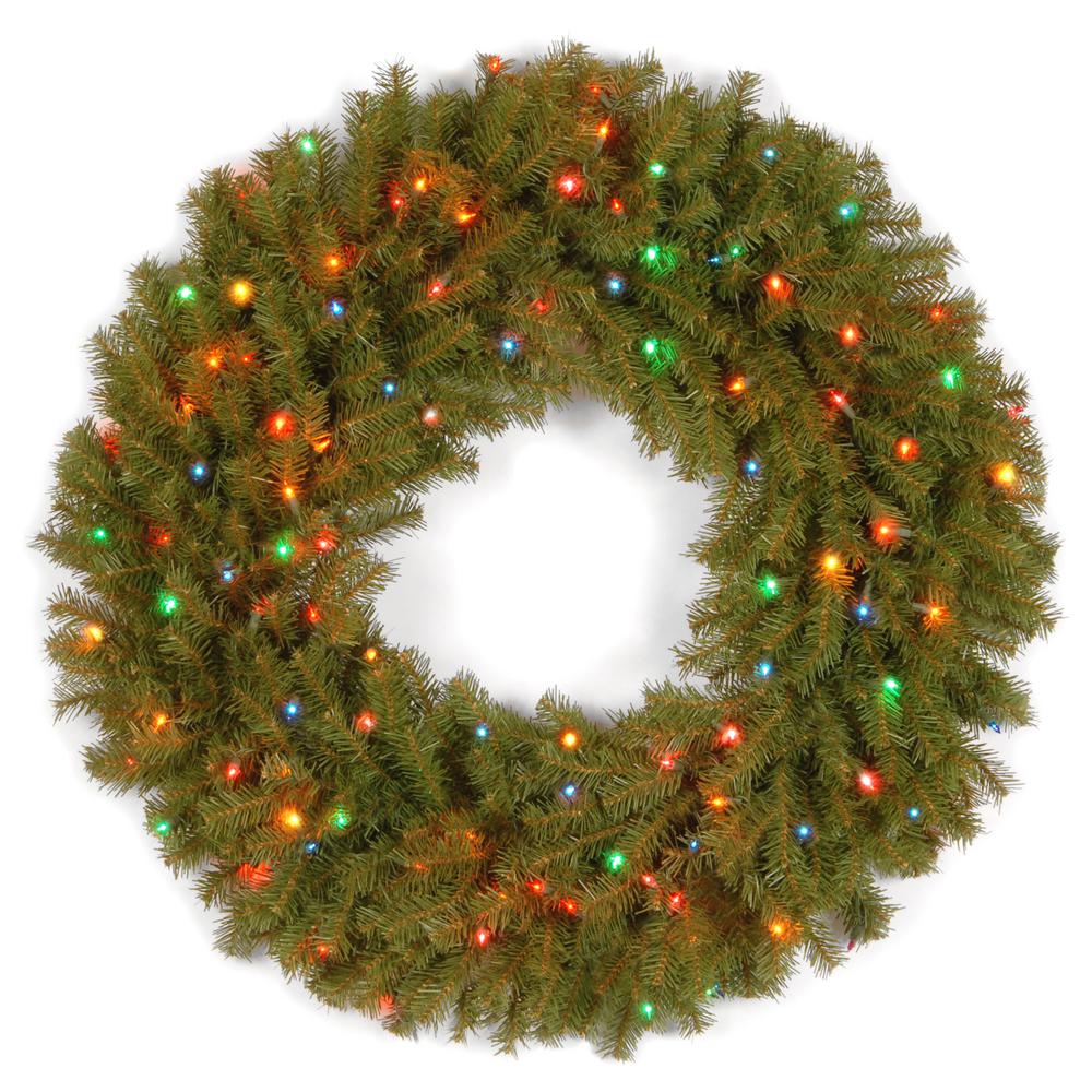 NF-36WRLO-1 National Tree 36 Inch Norwood Fir Wreath with 100 Multicolor Lights