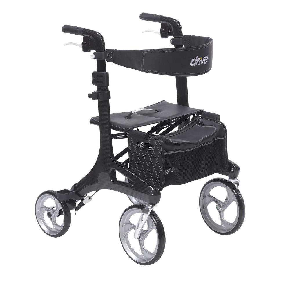 Medline Empower Rollator in Black-MDS86845BLKM - The Home Depot