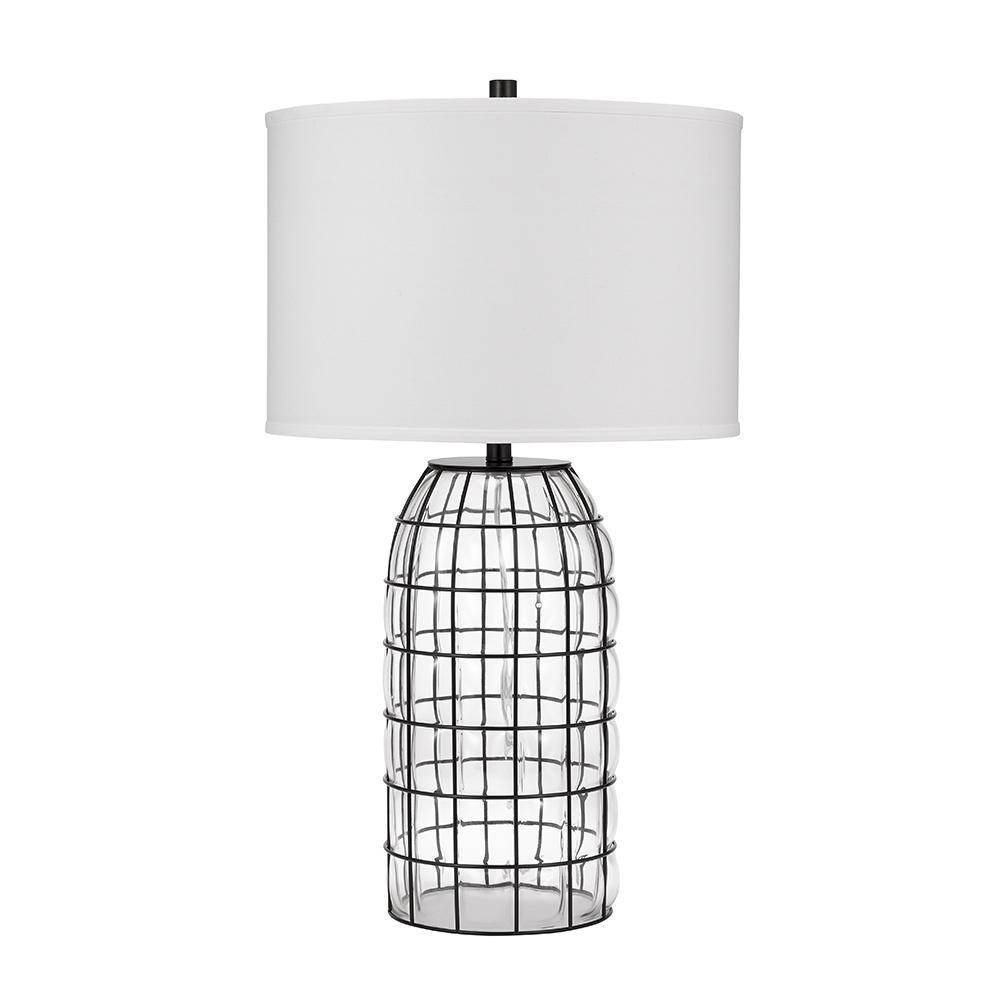 Clear Glass Coastal Caged Table Lamp 
