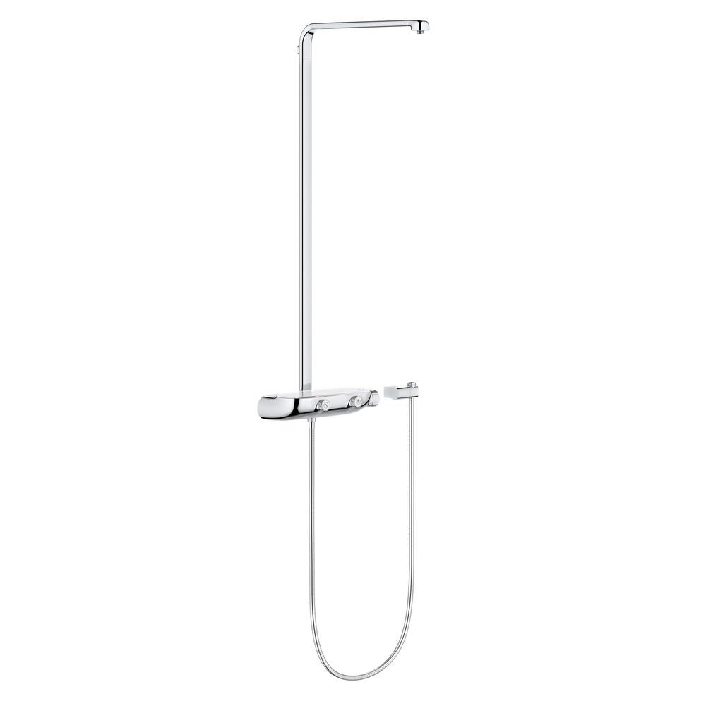 Grohe Rainshower 40 In Smartcontrol Shower System With Thermostat Grohe Rainshower 40 In Smartcontrol Shower System With Thermostat For Wall Mount Starlight Chrome