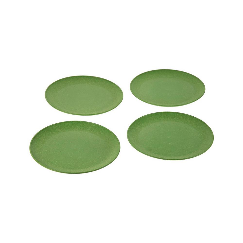 EVO Sustainable Goods 8 in. Green Eco-Friendly Wood-Plastic Composite Plate (Set of 4)