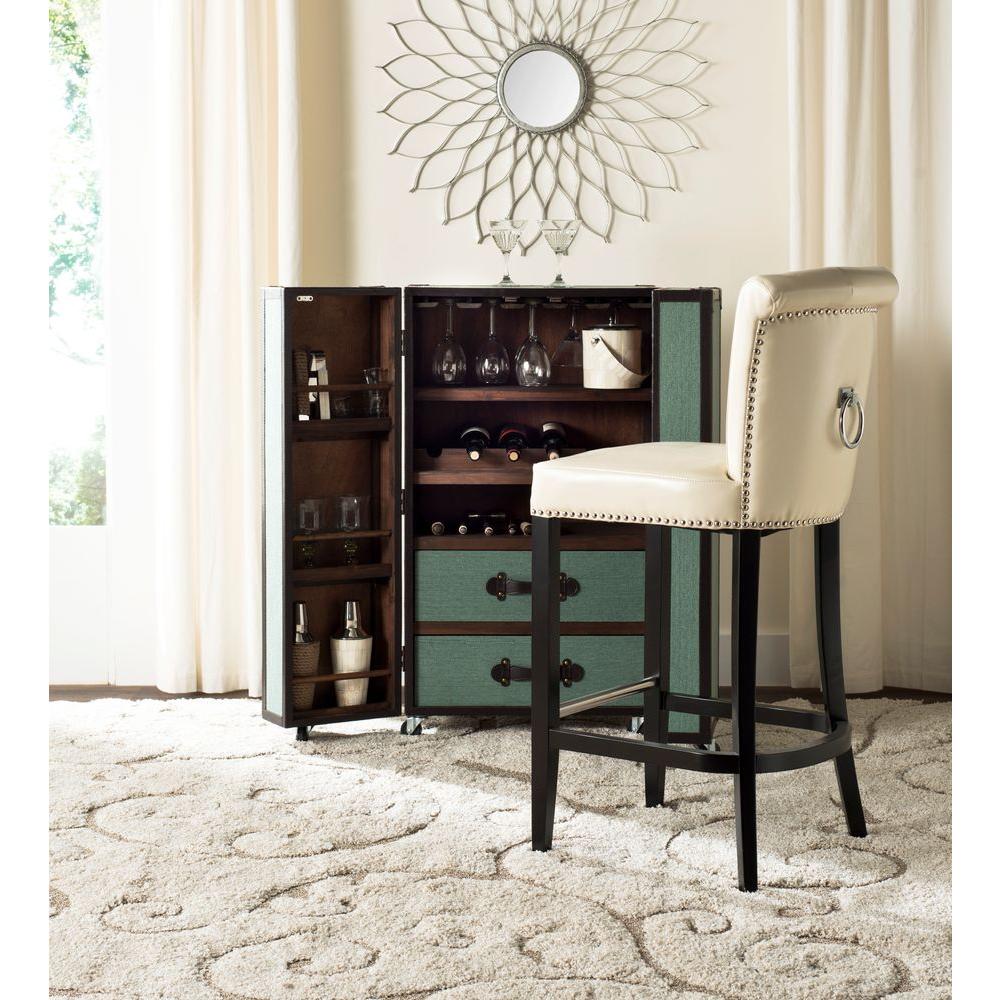 Safavieh Addo 29 7 In Charcoal Cushioned Bar Stool Hud8242a The Addo 29 7 In Charcoal Cushioned Bar Stool Safavieh