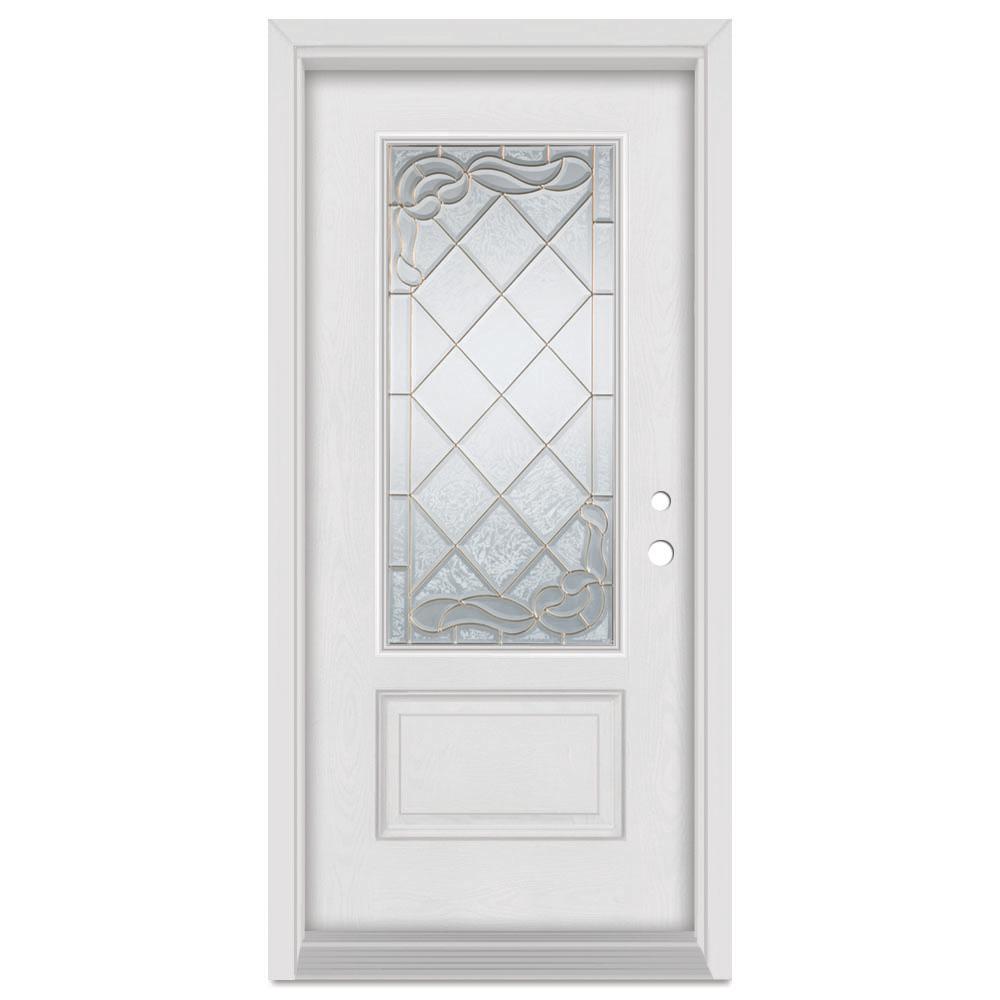 Stanley Doors 36 In X 80 In Art Deco Left Hand Inswing 3 4 Lite