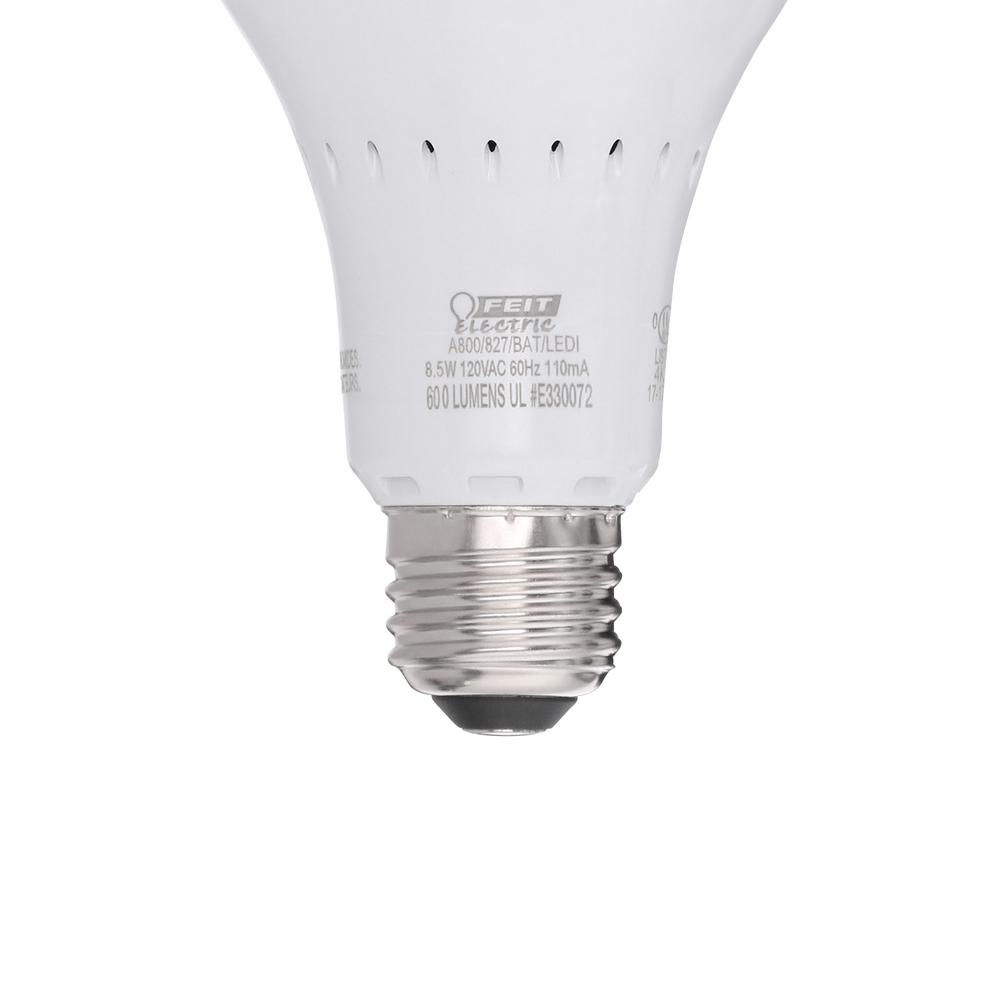 Feit Electric 40 Watt Equivalent Soft White 2700k A21 Intellibulb Battery Backup Led Light Bulb A800 827 Bat Ledi The Home Depot