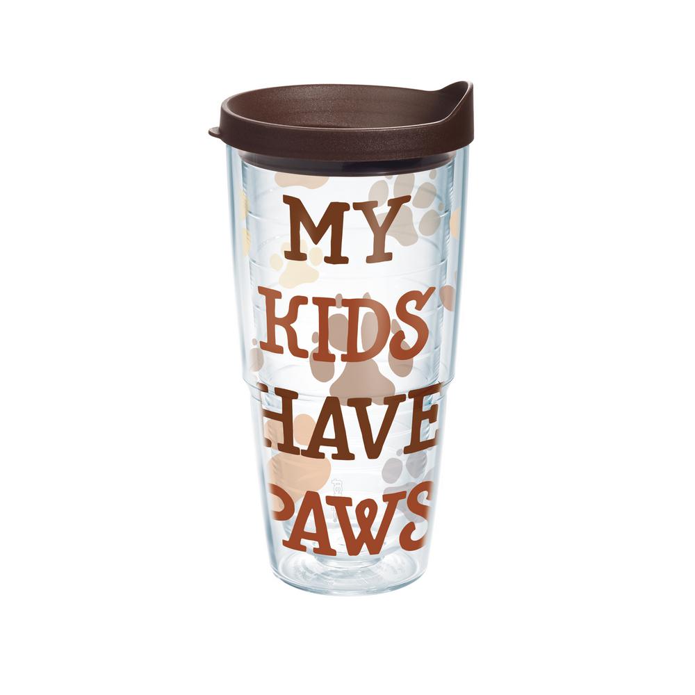 My Kids Have Paws 24 Oz Tumbler With Lid