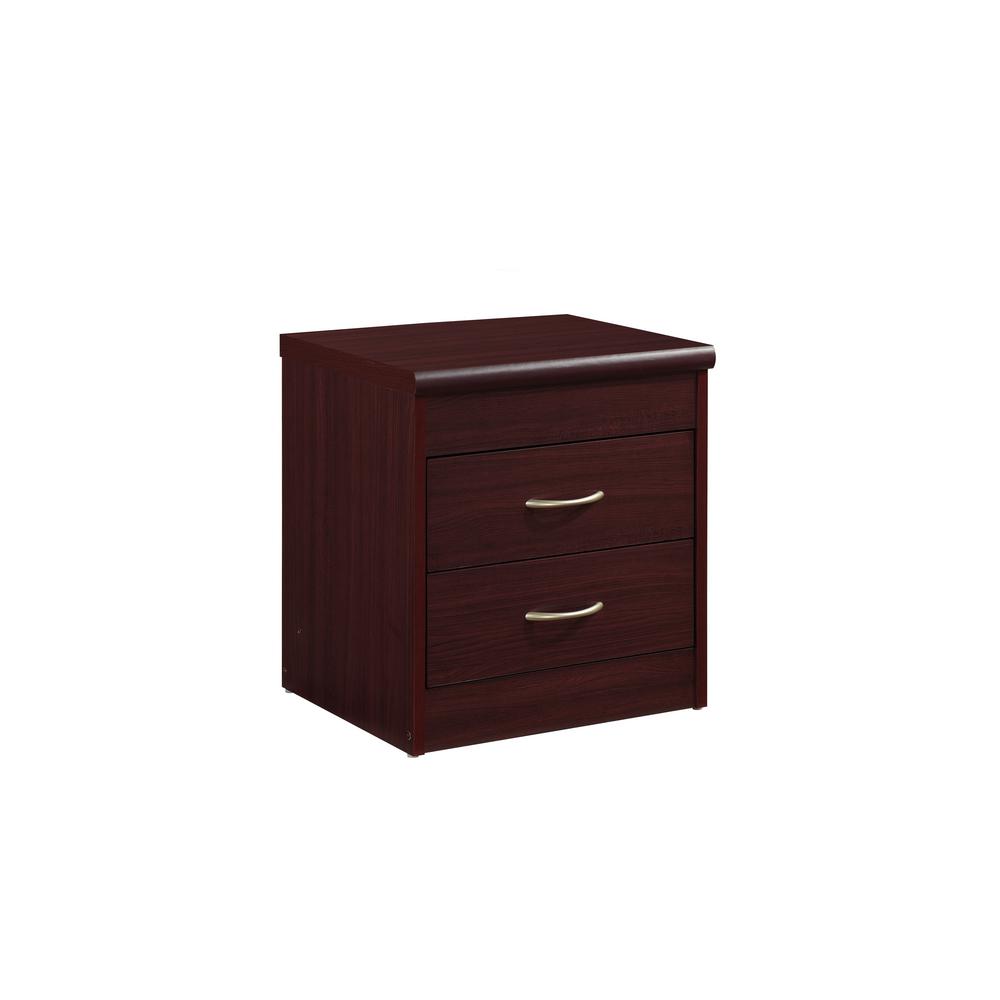 Hodedah 2 Drawer Mahogany Nightstand 19 In X 17 In X 15 5 In Hi917n Mahogany The Home Depot