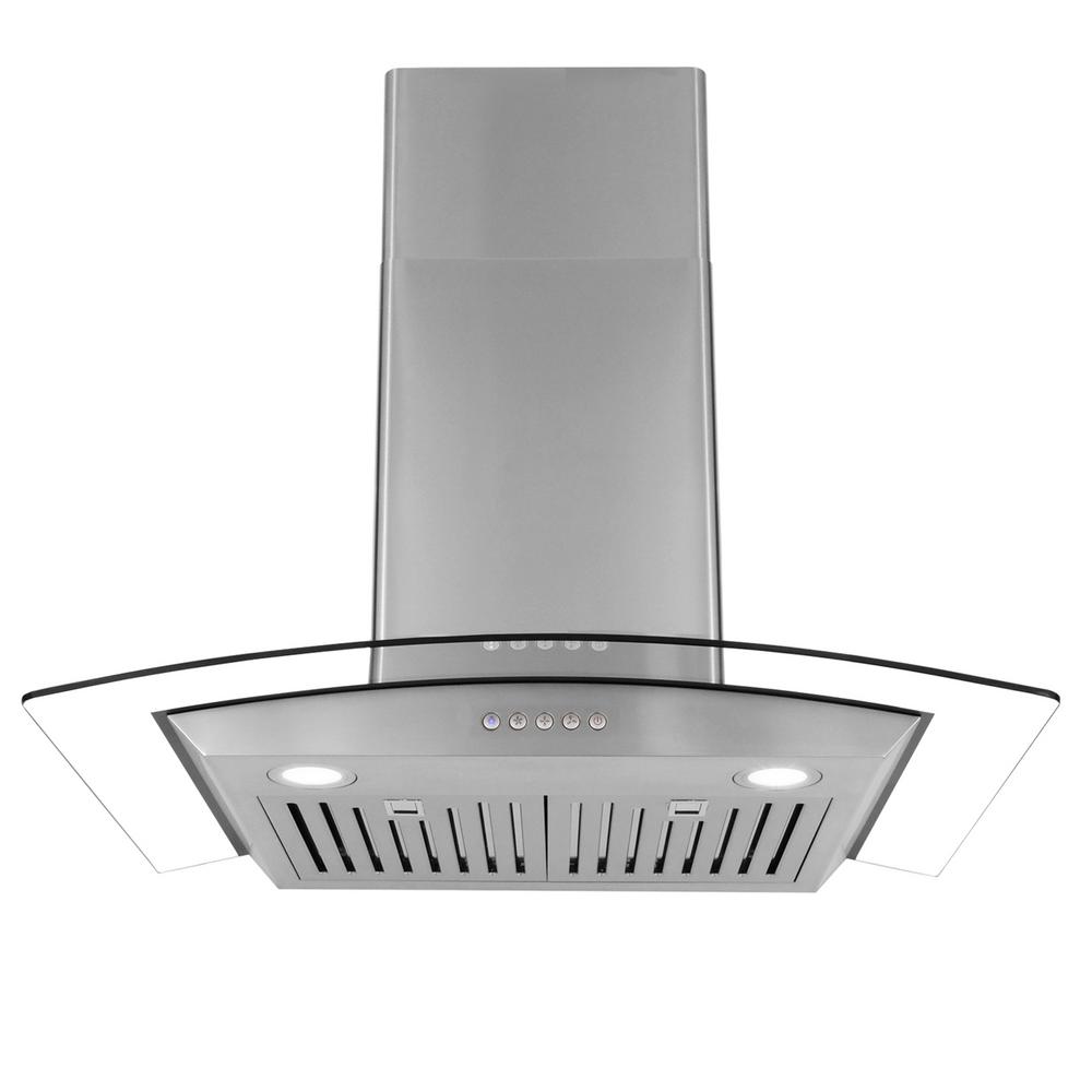 Cosmo 30 in. Ducted Wall Mount Range Hood in Stainless Steel with Push