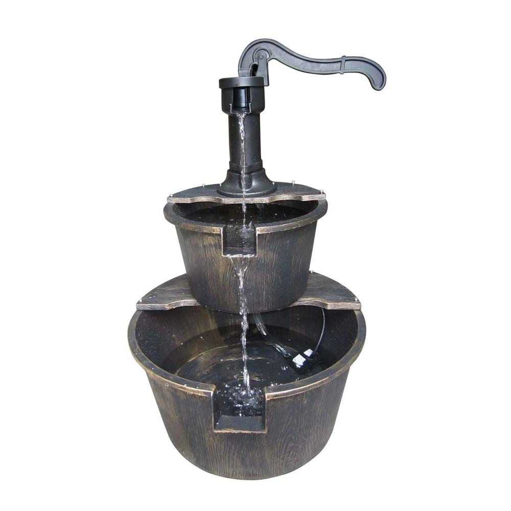 Alpine 2Tier Pump and Barrel Bronze FountainTIZ194BZ The Home Depot