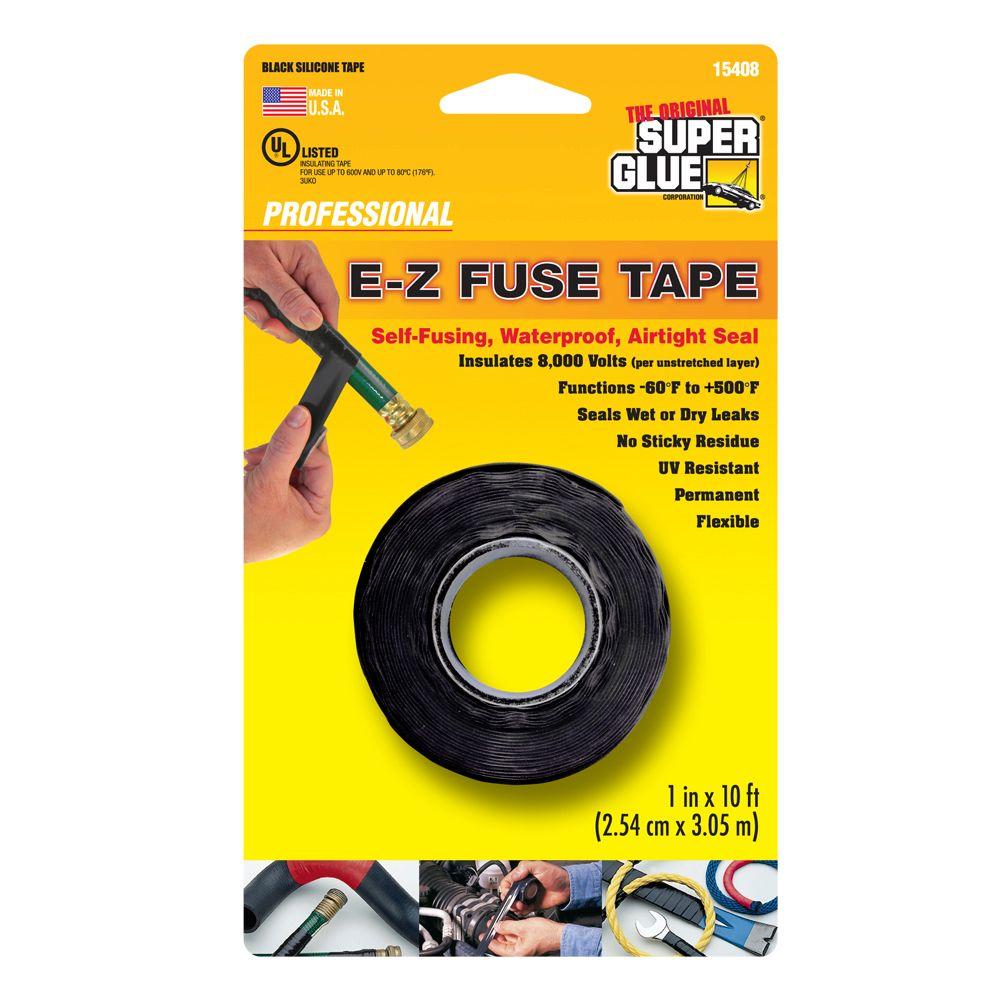 Super Glue 1 inch x 10 ft. Black E-Z Fuse Silicone Tape (12-Pack) by Super Glue