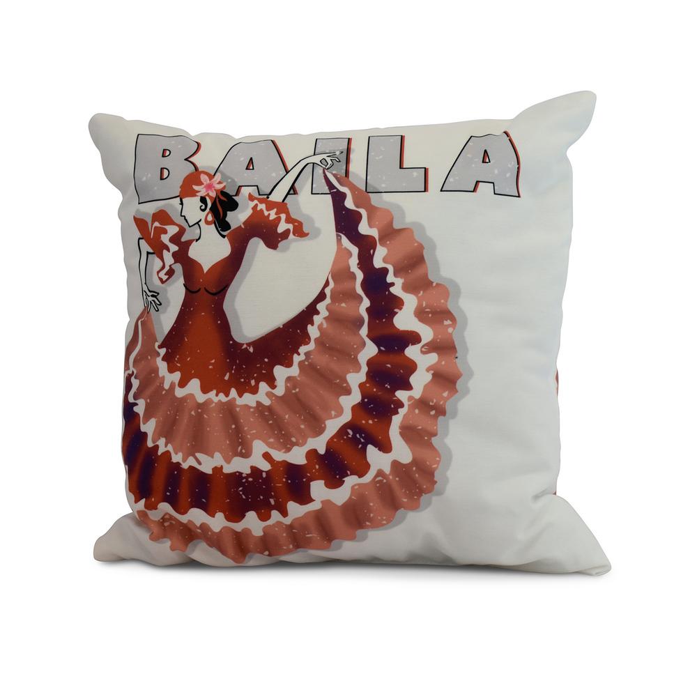 Vesper Lane Chenille Orange Solid 18 In X 18 In Throw Pillow