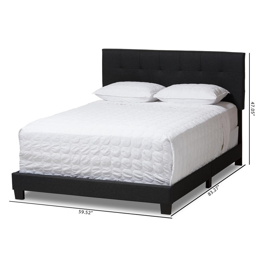 Metal Headboard Modern Studio Black Upholstered Bedroom Furniture Twin XL Size
