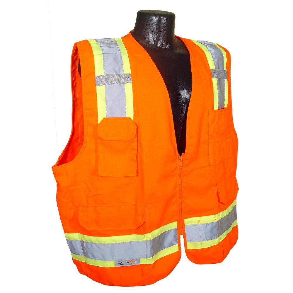 CL 2 Two Tone Sureyor Orange Twill Medium Safety Vest CL 2 Two Tone Sureyor Orange Twill Medium Safety Vest