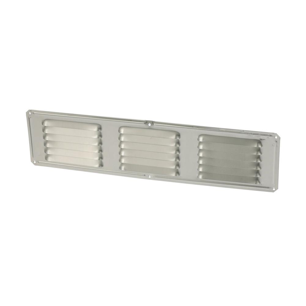 Master Flow 16 in. x 4 in. Aluminum Under Eave Soffit Vent in Mill