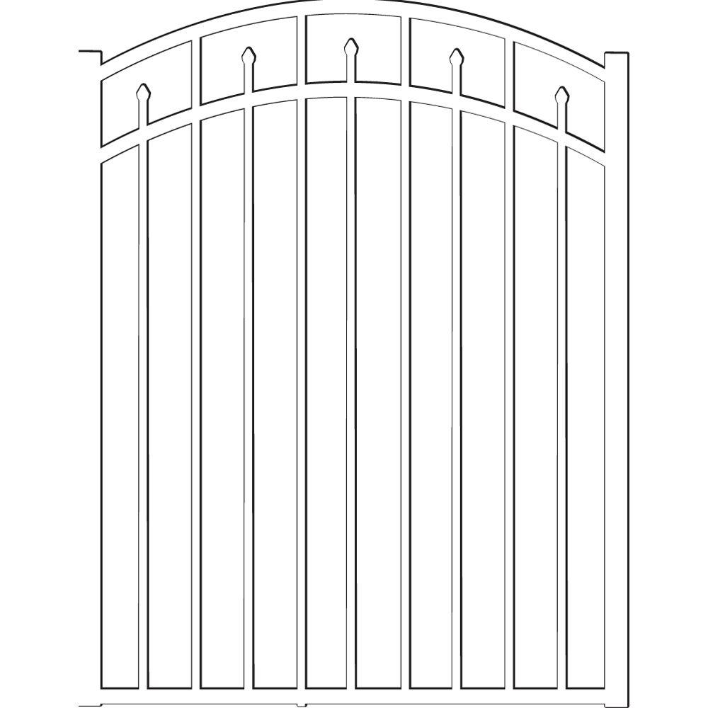 First Alert Premium Series 3 ft. W x 5 ft. H Navajo White Steel Fence GateG3GHDG39X58NW The