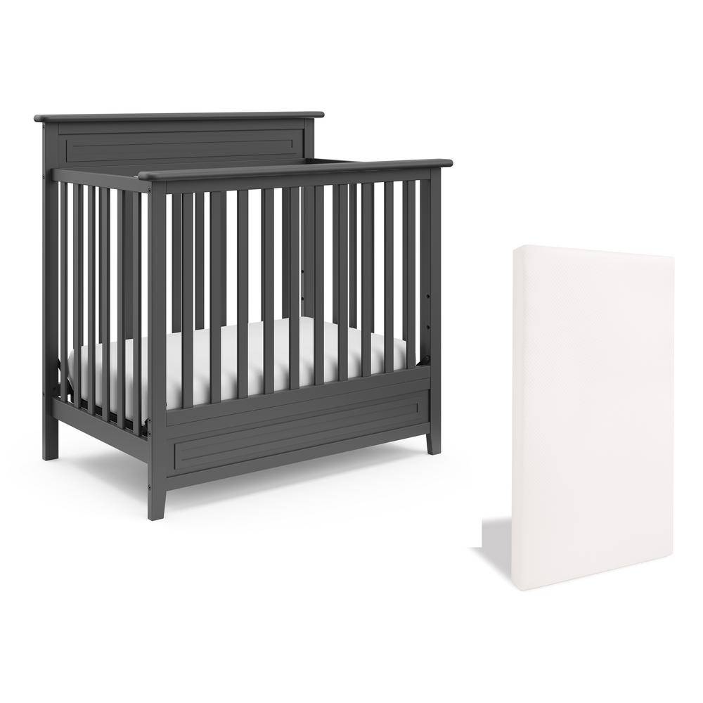 gray wood crib