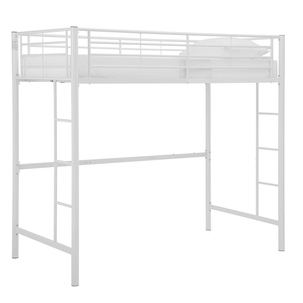 white iron bunk beds
