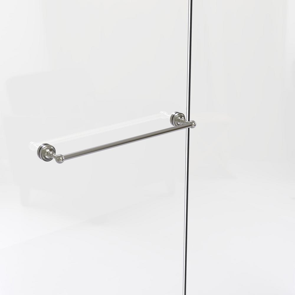 Allied Brass Monte Carlo Collection 24 In Back To Shower Door Shower Door Towel Bar In Satin Nickel