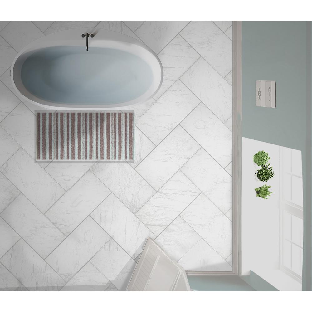 Florida Tile Home Collection Brilliance White Rectified 12 In X 24 Porcelain Floor And Wall 13 3 Sq Ft Case Chdebrl1012x24r The Depot Porcelain Floor And Wall Tile