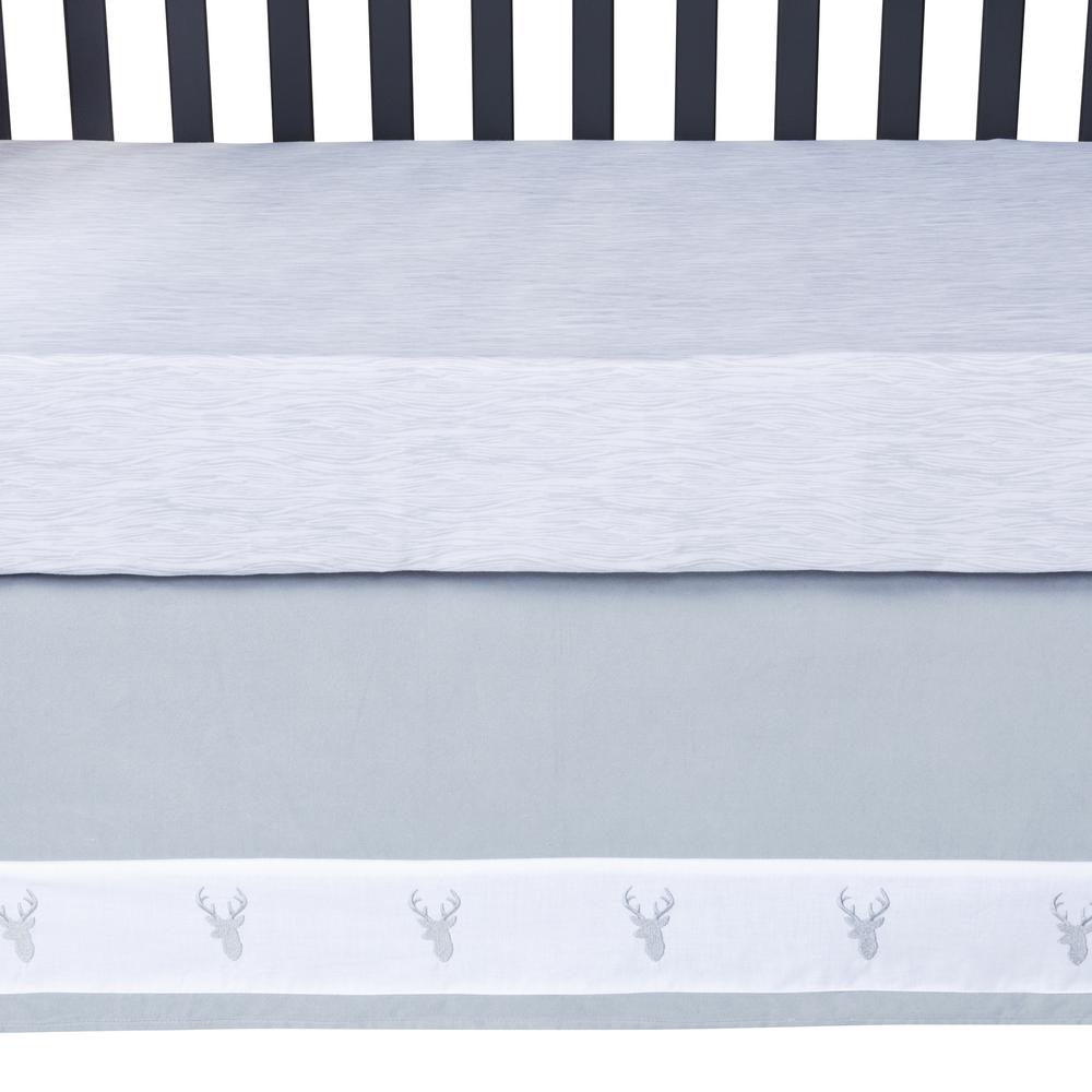 Trend Lab Stag Head 3 Piece Grey White Geometric Polyester Crib