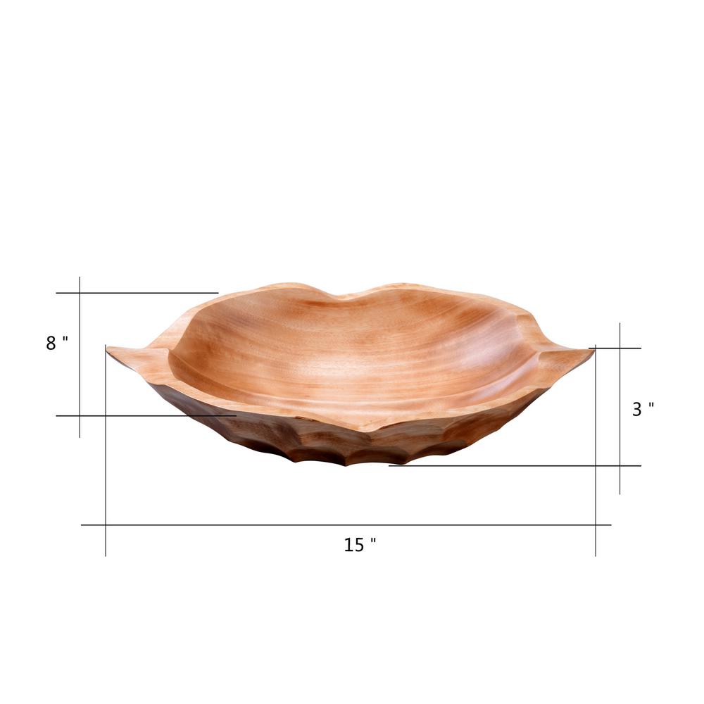 Villacera Handmade Large Mango Wood Decorative Fruit Bowl Hwd020076 The Home Depot